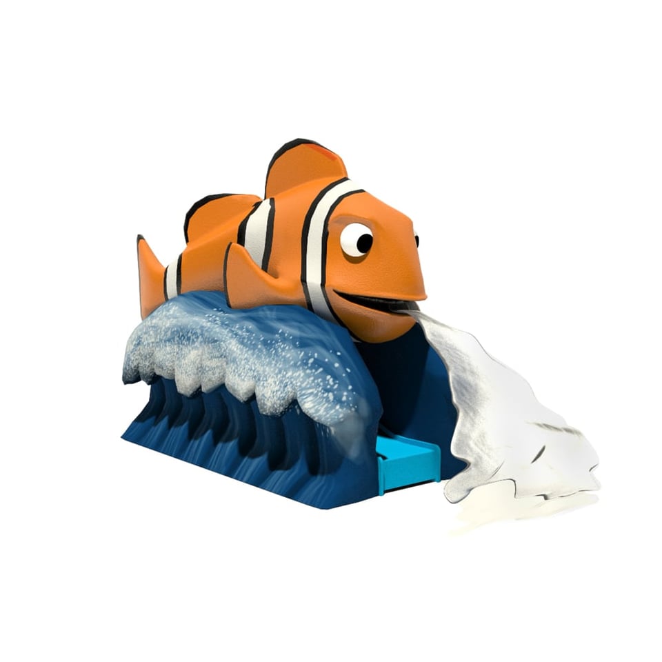 Carl Clownfish is an aqua slide with options water features.